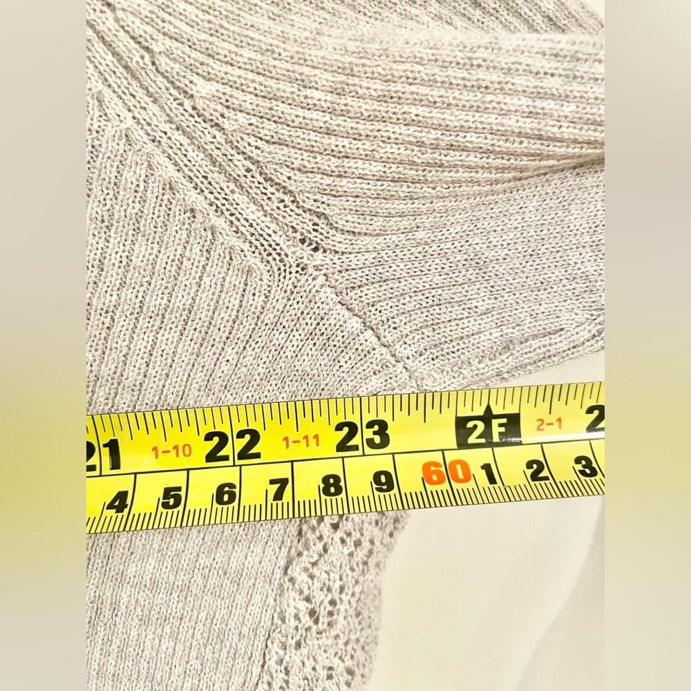 Eileen Fisher Women's 100% Wool Beige Knit Open Front Cardigan SzXL Italian Yarn - Picture 10 of 11